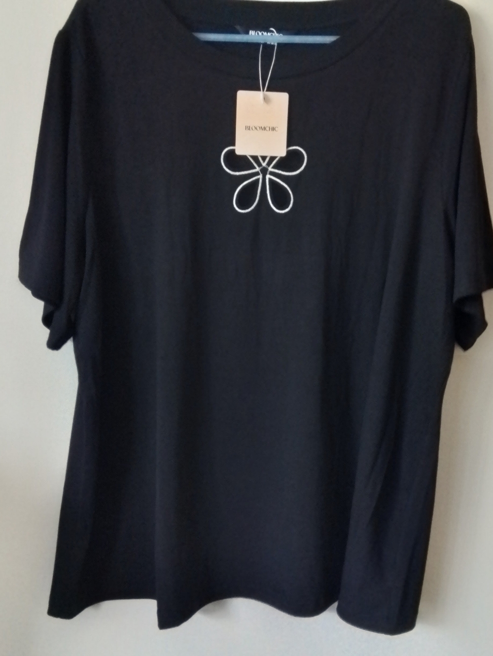 2x Black Summer T Shirt With Flower Cut Out Bloomchic